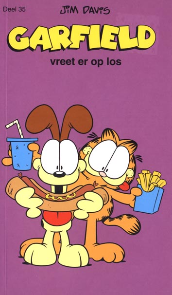 Garfield vreet er op los